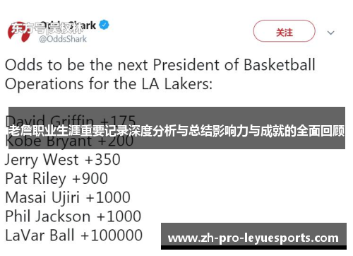 老詹职业生涯重要记录深度分析与总结影响力与成就的全面回顾
